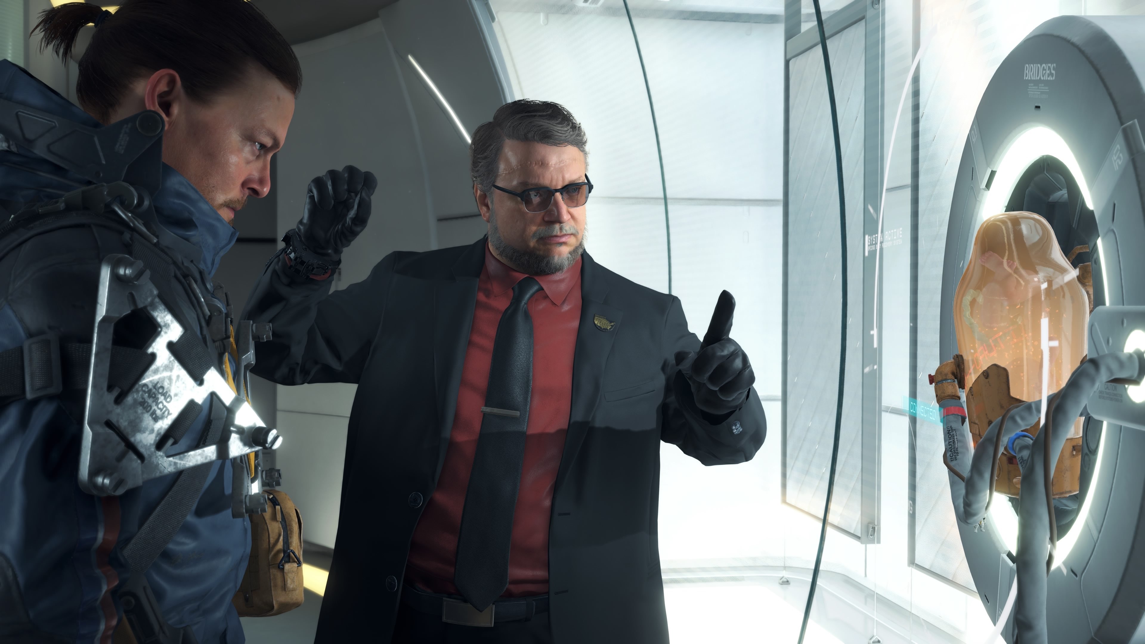 Norman Reedus and Guillermo Del Toro in Death Stranding