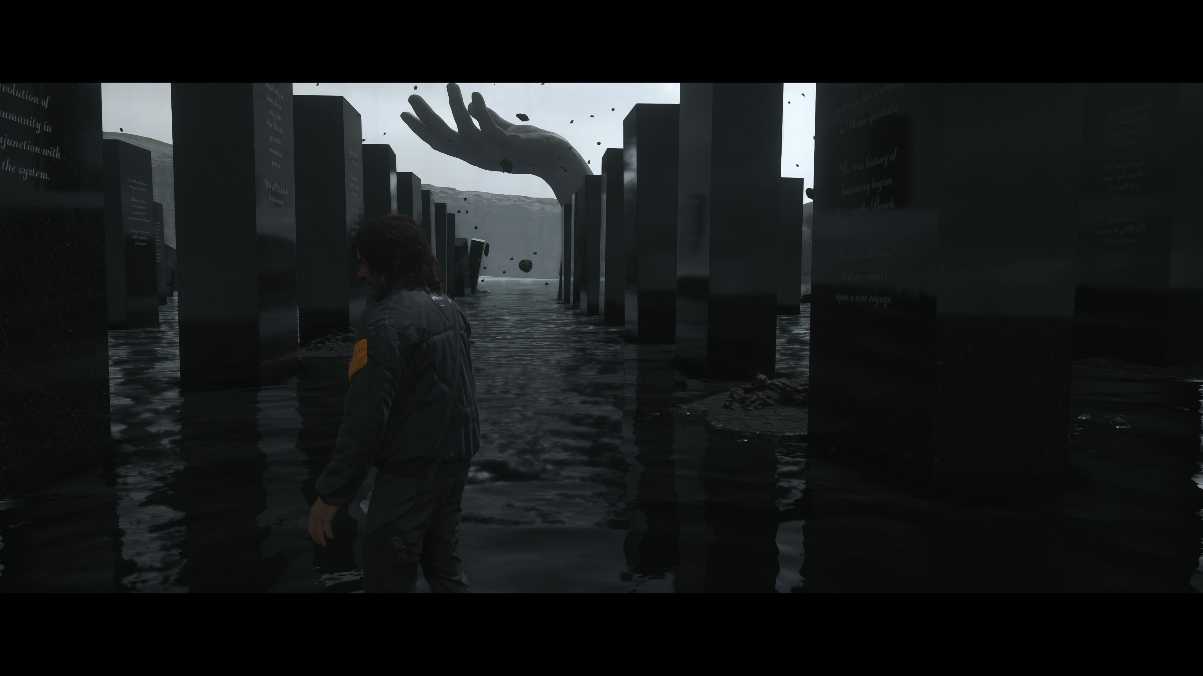 Sam among the APAS servers in Death Stranding 2: On the Beach