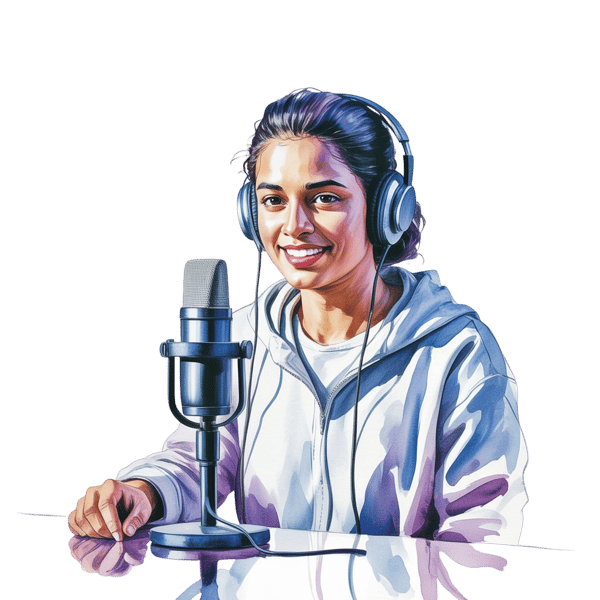 watercolor podcaster