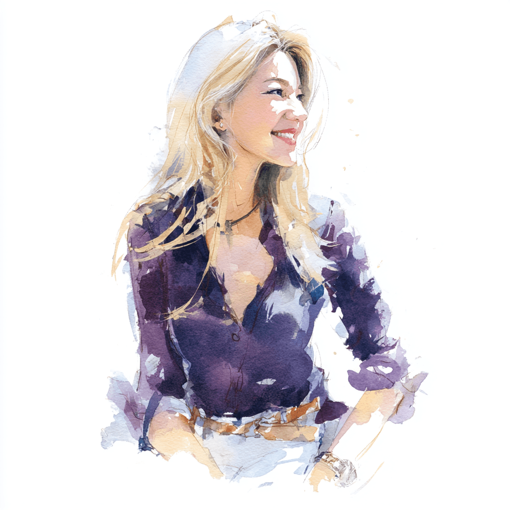 Watercolor portrait of Traci Gwozdz