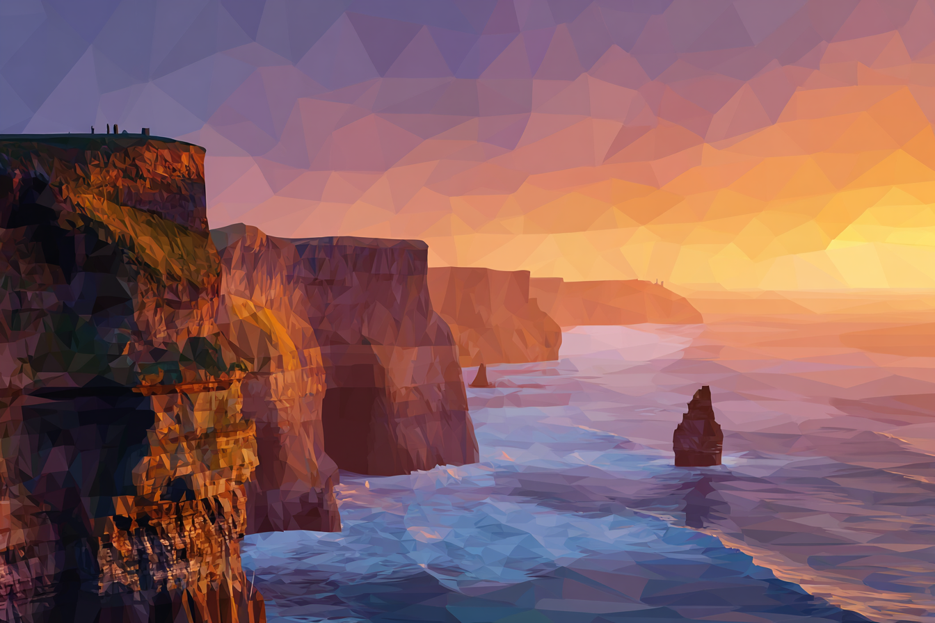 Illustration of the Cliffs of Moher in Ireland