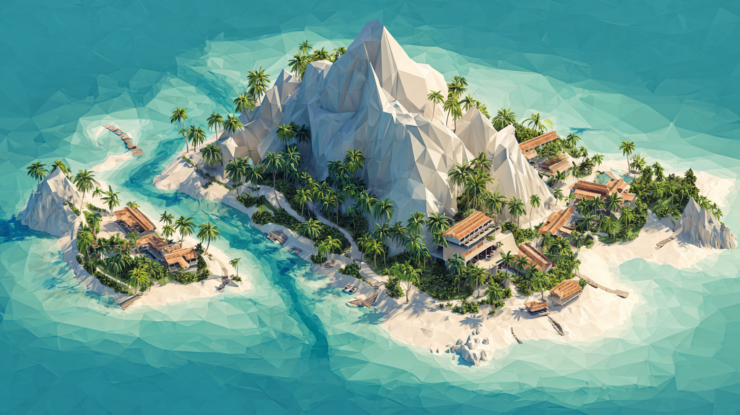 Illustration of a tropical island