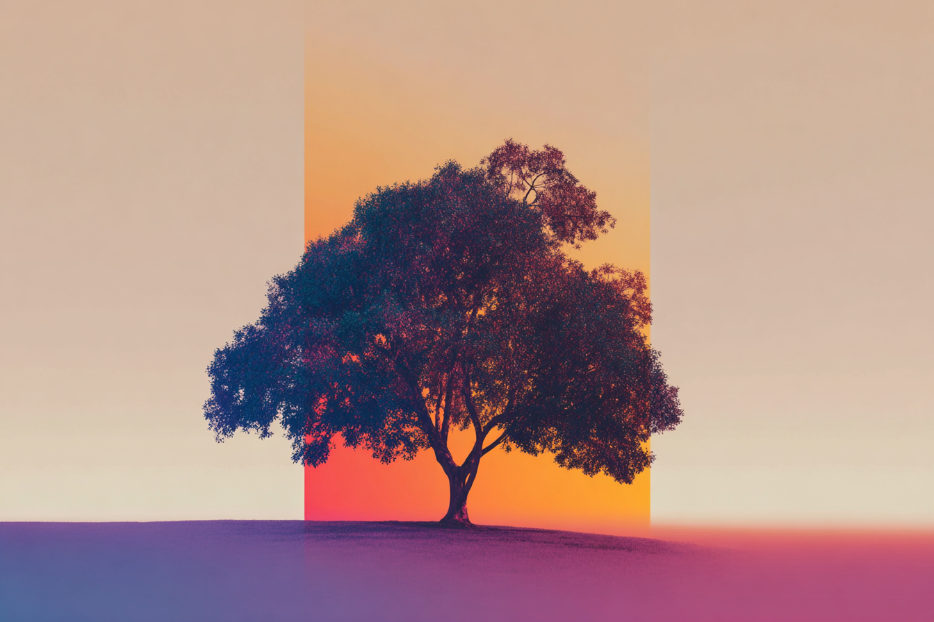 Abstract image of a solitary tree