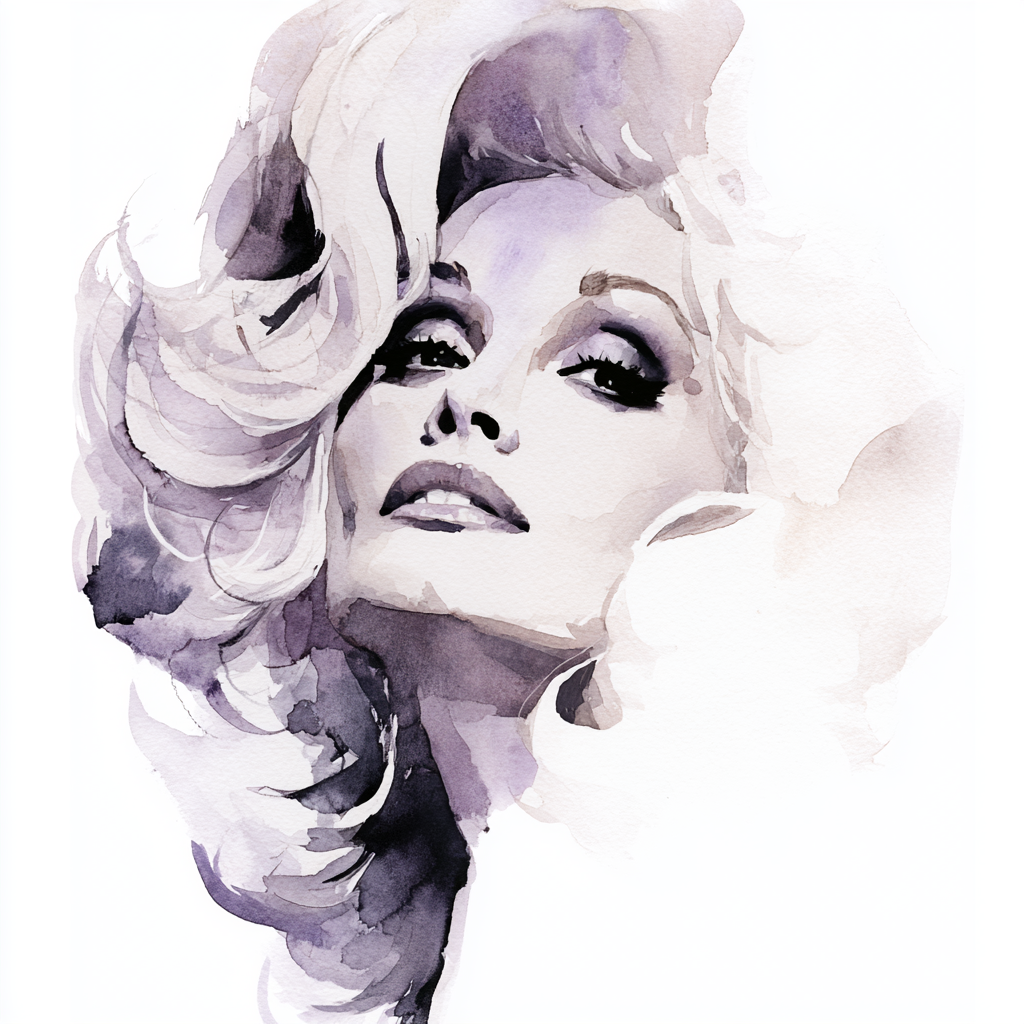 Watercolor of Dolly Parton