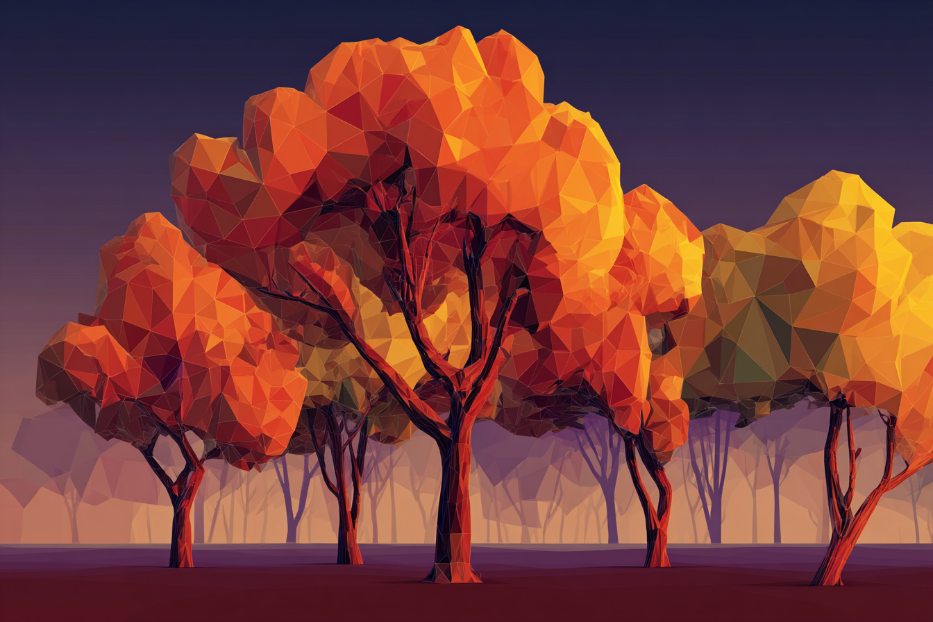 Illustration of a golden forest