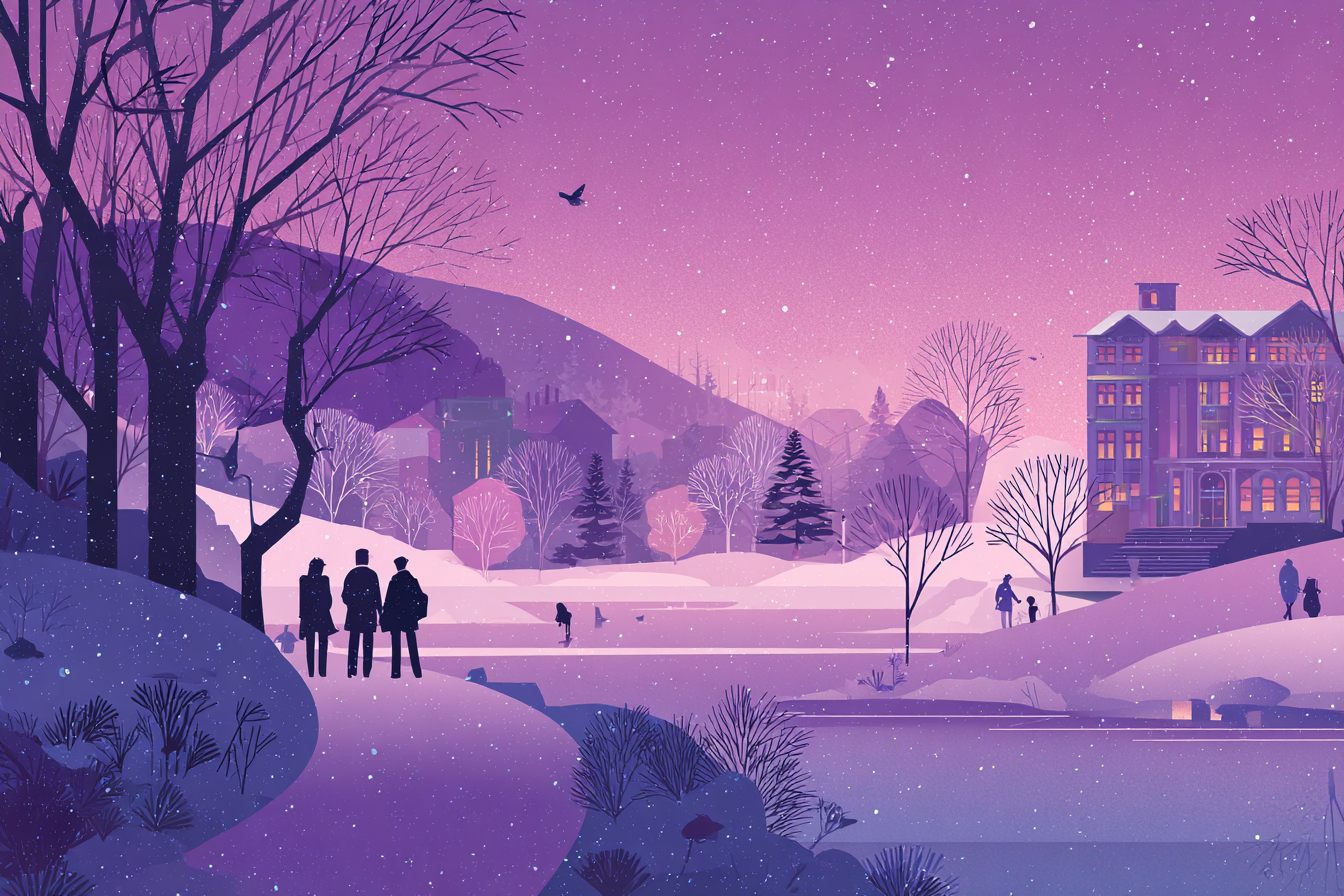 Illustration of a family walking in Saratoga Springs