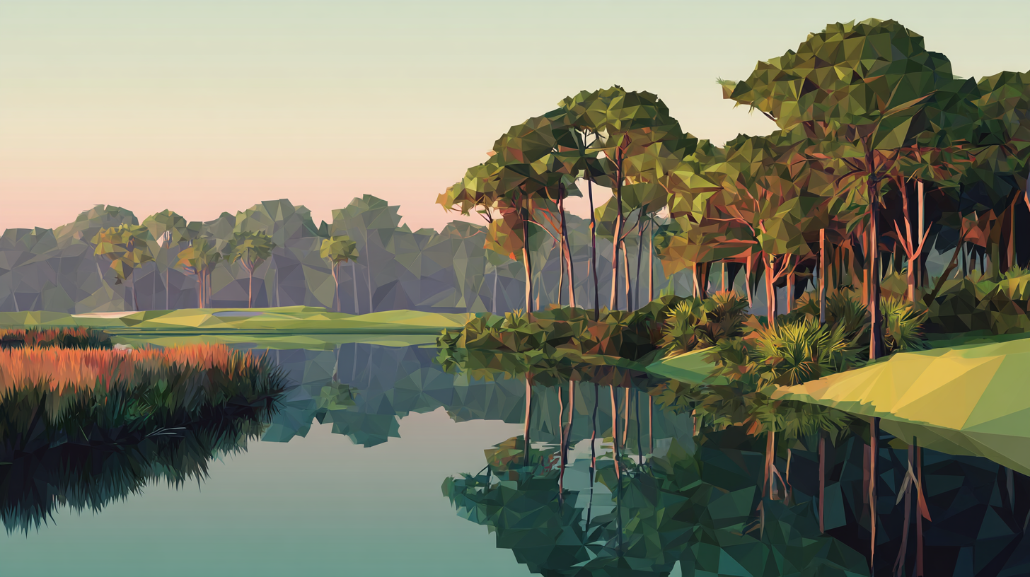 Illustration of a calm morning in the Low Country